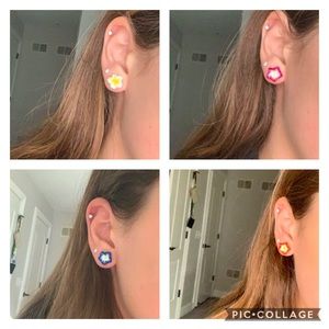 4 pack Hibiscus Flower Earrings